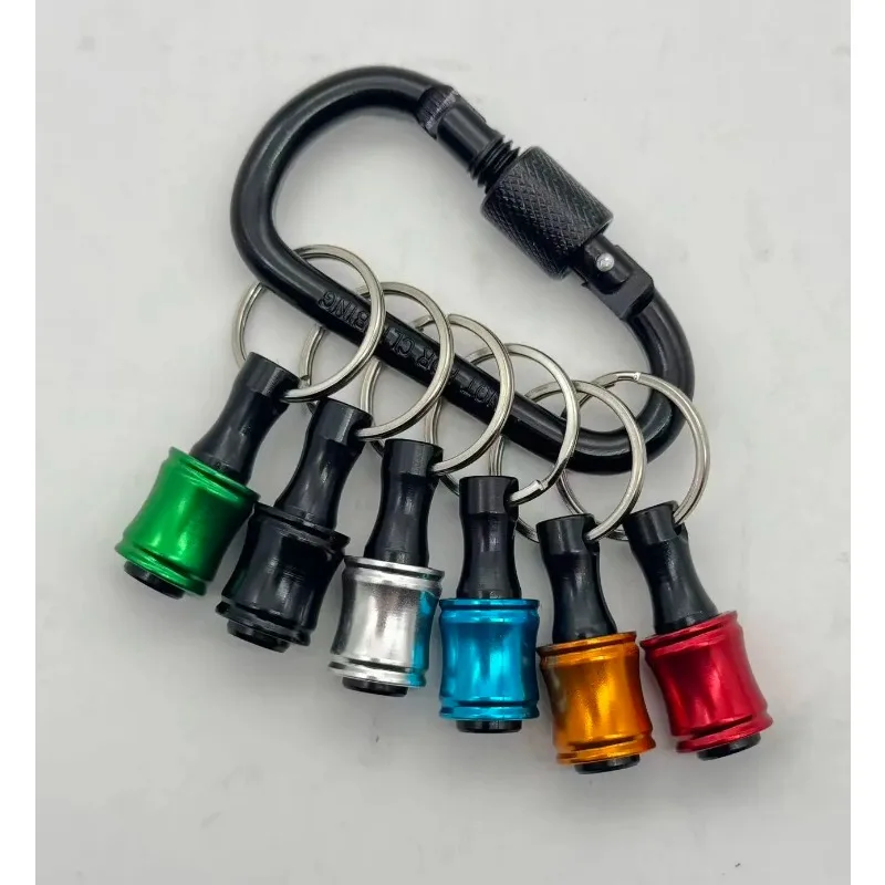 6PC Hex Handle Screwdriver Set Quick-Change Color-Coded Extension Rods Key Chain