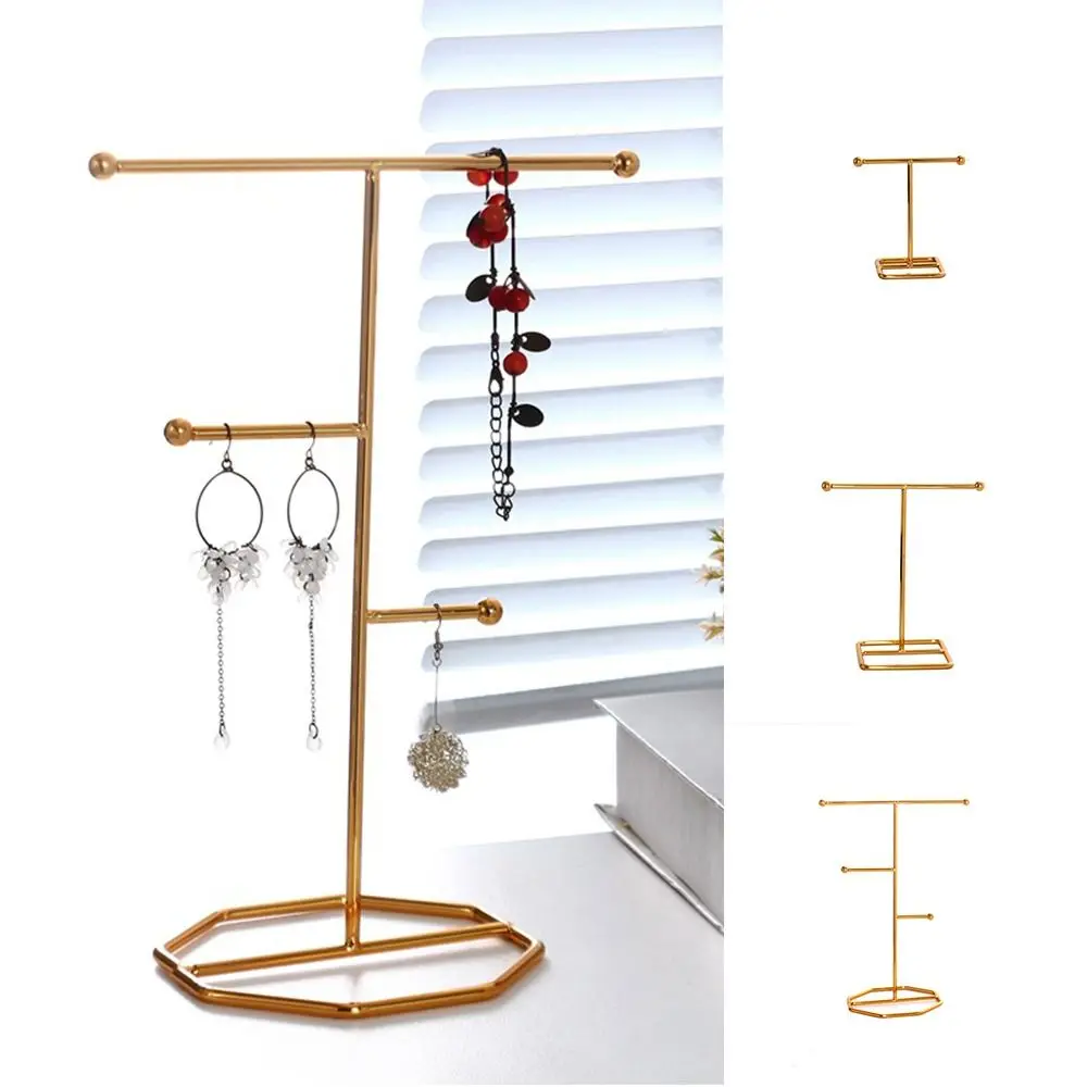 Fashion Accessories Jewelry Display Stand Trendy Alloy T-Shape Jewelry Organizer Earring Hanger Girls