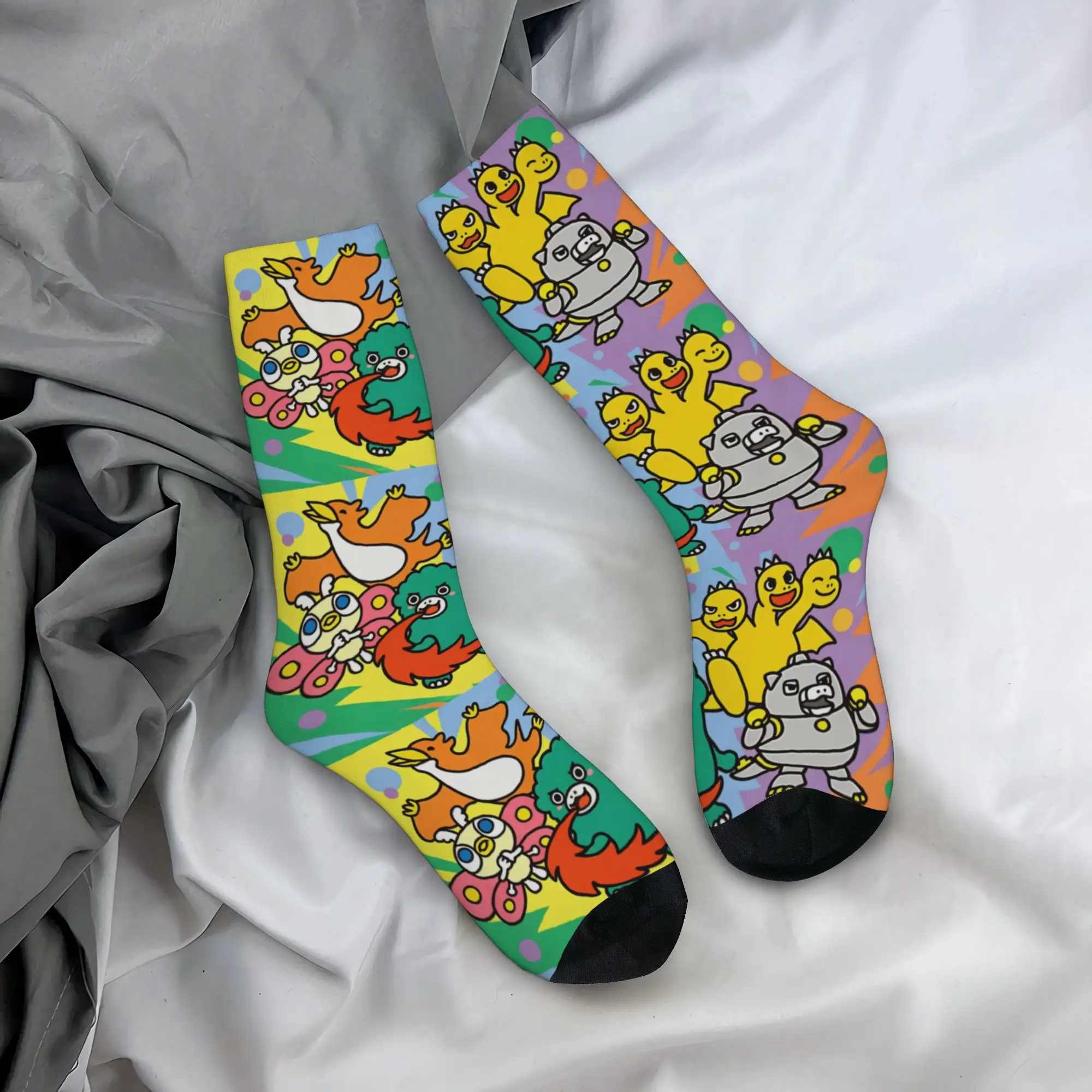 Winter Warm Crazy Design Unisex Chibi Monster Raids Again Socks Kawaii Non-slip Basketball Socks