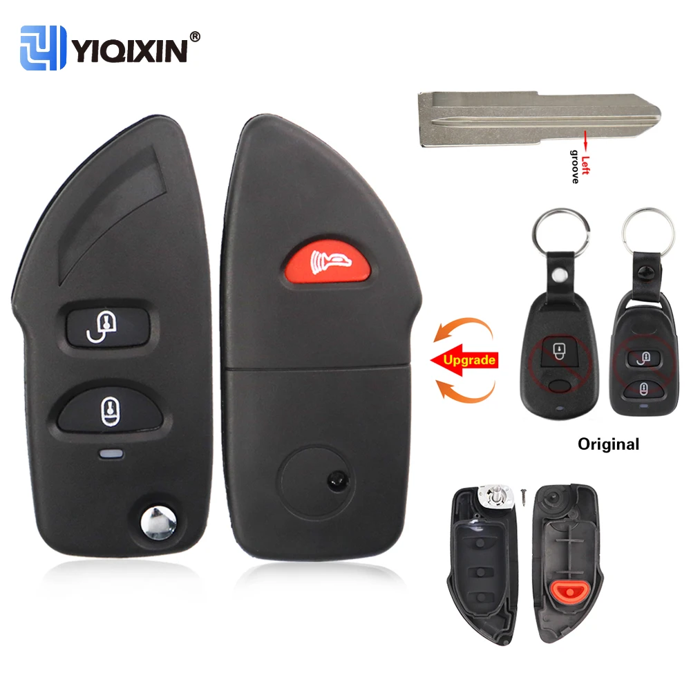 YIQIXIN Upgraded Flip Case For Kia Carens Modified Key Shell For Hyundai Santa Elantra Atos Trajet Fe Tucson IX35 Eagle Terracan