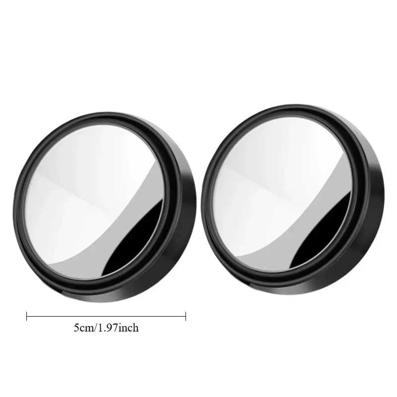 2Pcs round Frame Blind Spot Mirror Car Accessories Convex Wide-Angle 360 Degree Adjustable Clear Rearview Safety Driving Convex