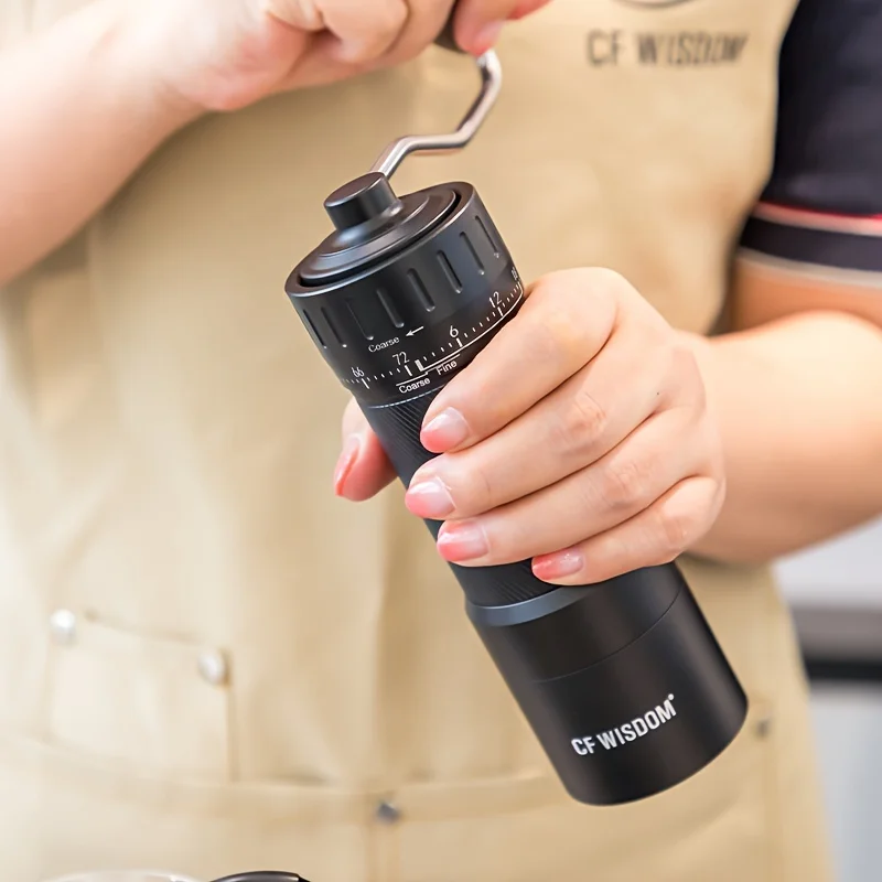 

Кофемолка с коническими заусенцами и прецизионной регулировкой, портативная ручная кофемолка из нержавеющей стали для заливки