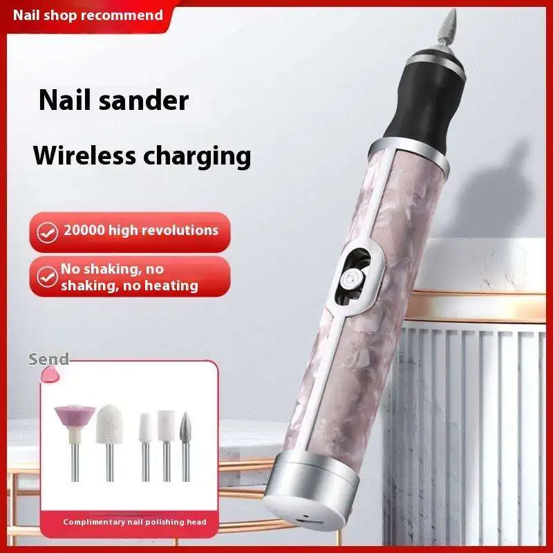 Taladro de Uñas Portátil Recargable de 20000 RPM, Máquina para Pulir y Afilar Uñas, Set Profesional para Manicura en Casa o Salón