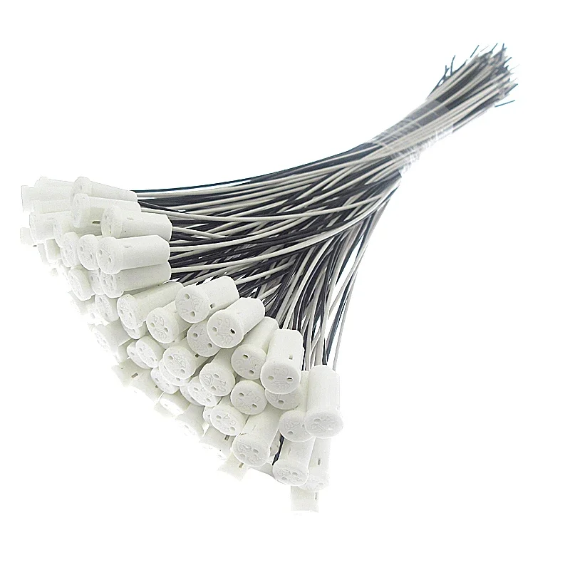 10/20pcst G4 Lamp Socket 10/20cm White G4 Lamp Holder For LED Crystal Heads Light Bulb Halogen Light Bulb
