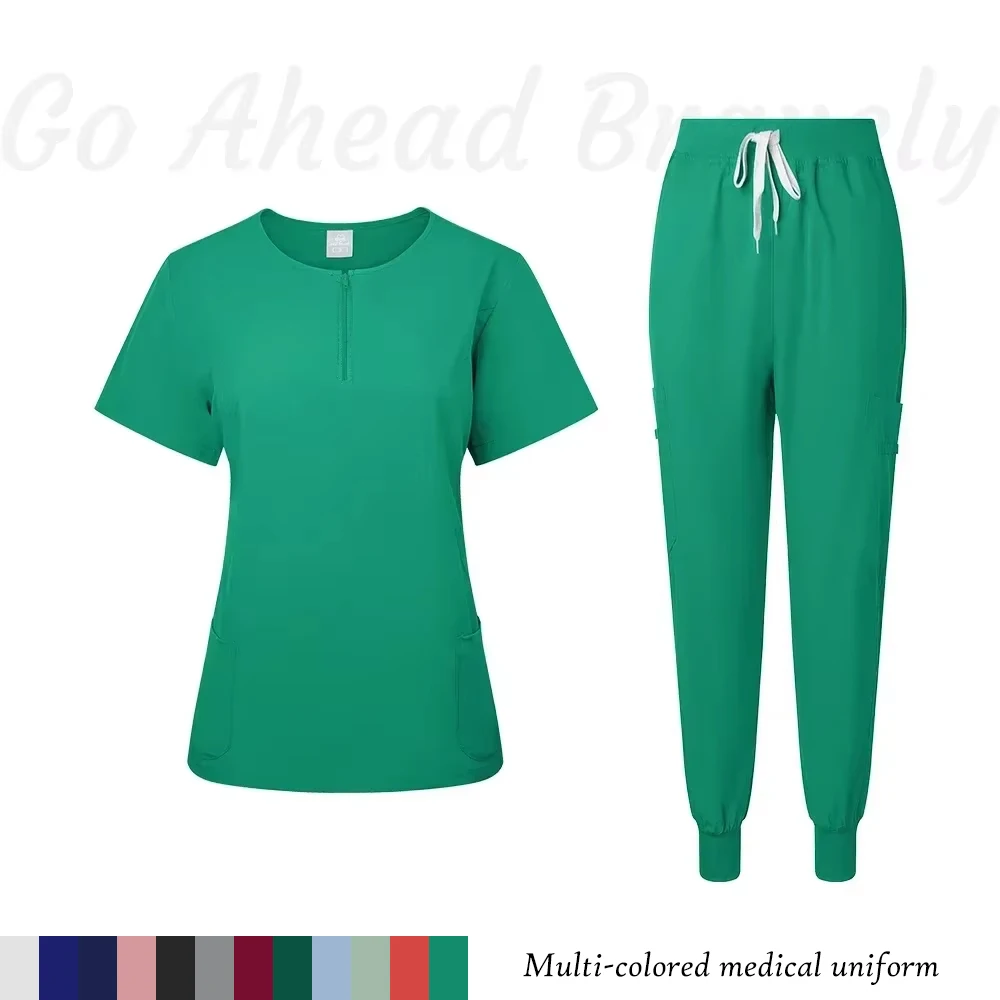 

Surgical Uniforms Woman Scrub Set Medical Nurse Beauty Salon Workwear Clinical Scrubs Top + Pant Spa Doctor Nursing Tunic Suit