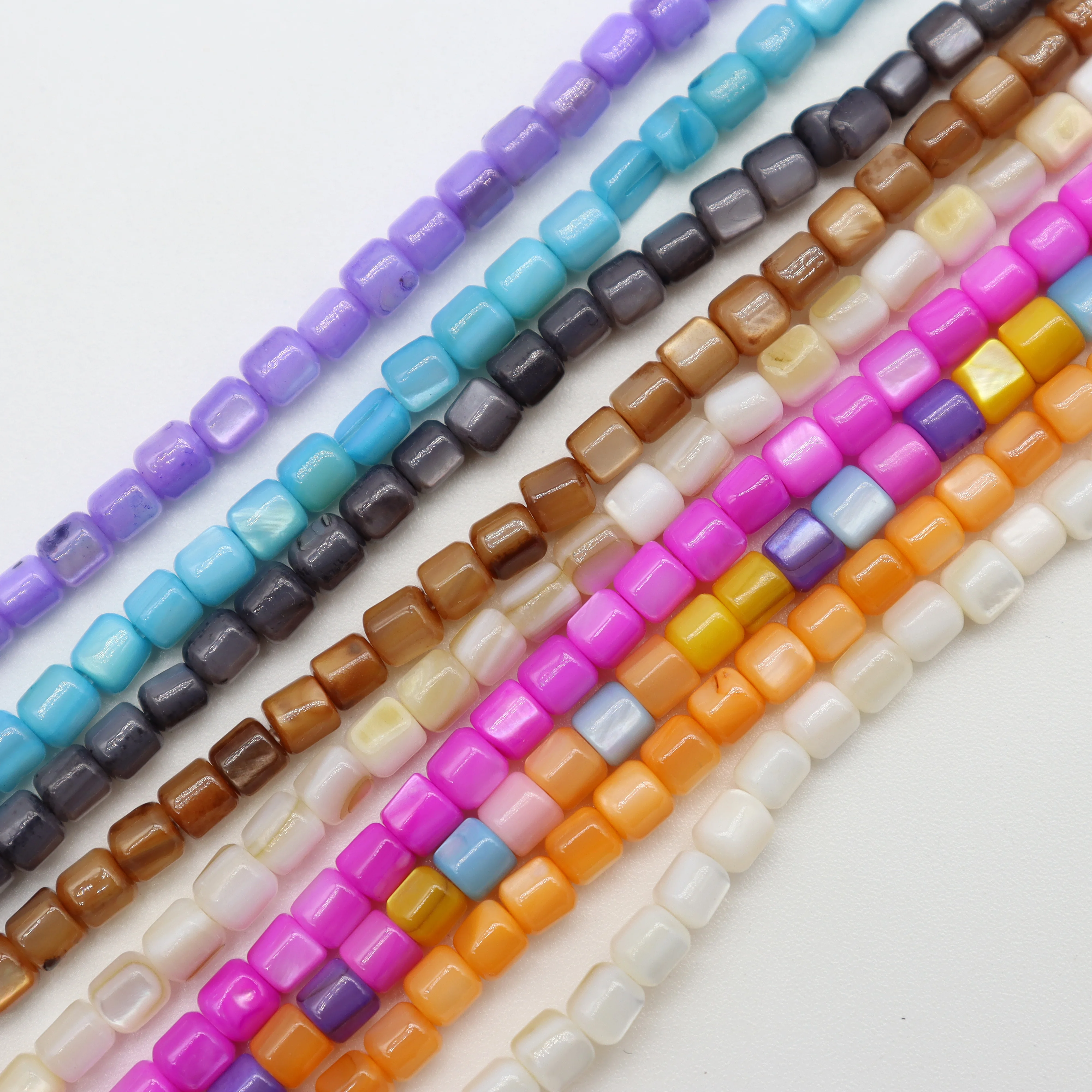 Natural Freshwater Shell Beads Dyed Loose Spacing MOP Nacre Shell Self-made Necklace Hand Accessories