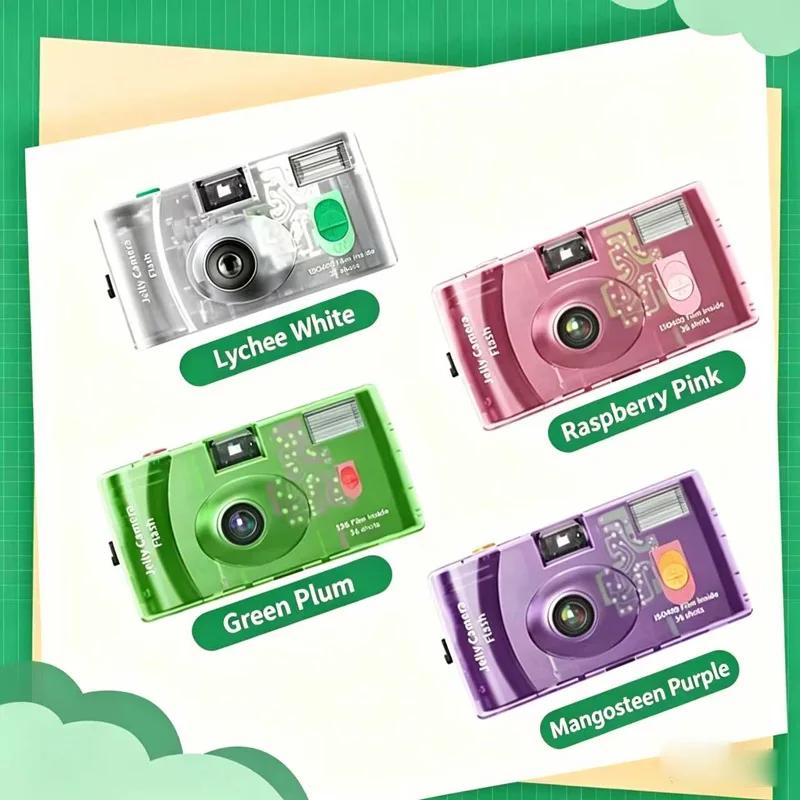 

Прозрачная пленочная камера C400 Fujifilm Jelly Camera Oxygen Camera, одноразовая камера для пленки 135, на 36 снимков, со вспышкой
