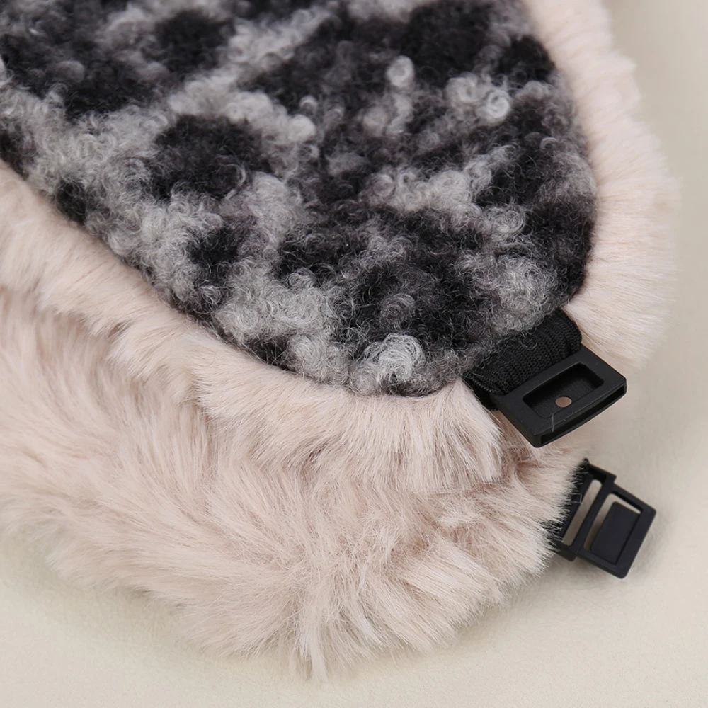 HT4995 الروسية قبعة سميكة الدافئة الشتاء الفراء القبعات للرجال النساء الثلوج التزلج الصياد إيرفلاب قبعة الذكور الإناث أنيق ليوبارد منفذها القبعات