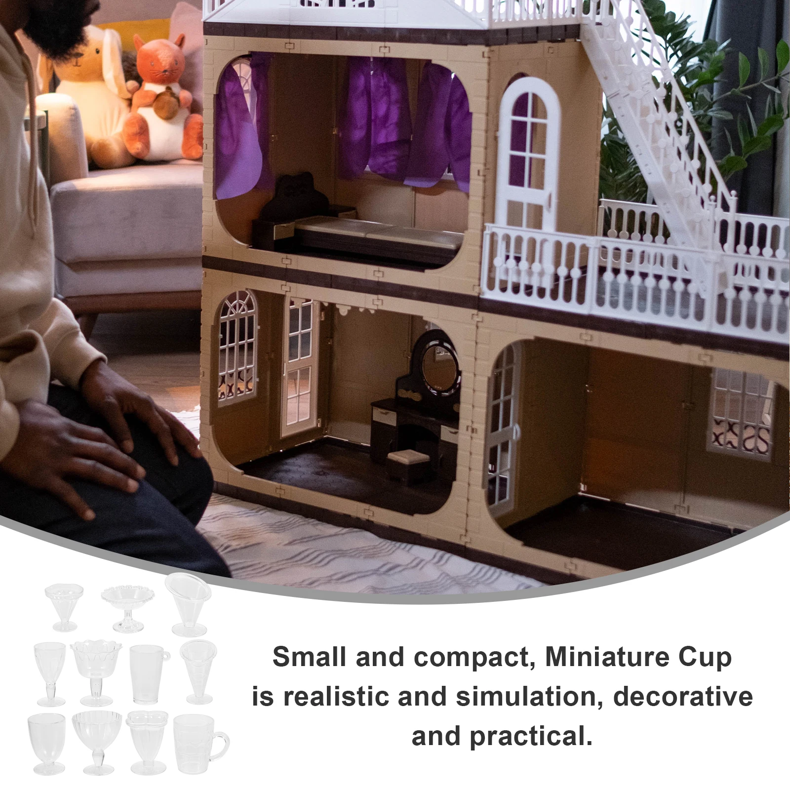 

Mini Cups Miniature Cup Models Exquisite Craftsmanship Hardness Deformation Resistant Mini House Decorations 5 Bags