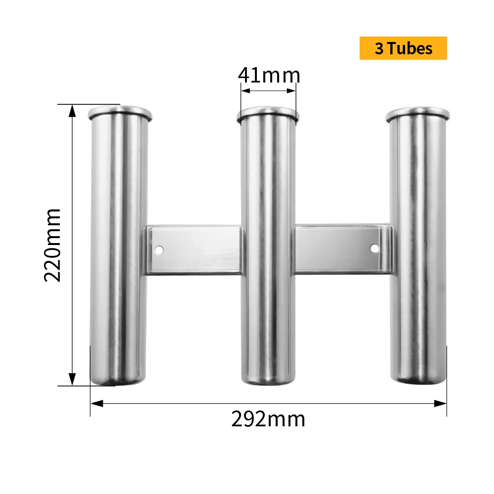 Multi Tube Fishing Rod Rack, 316 Stainless Steel Wall/Side Mounted Rod Holder Bracket Fishing Rod Pod Pole Holder 3 Tube .