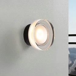 Lámpara LED de pared de cristal nórdico, aplique redondo para sala de estar, escalera, pasillo, mesita de noche, balcón, guardarropa, decoración Interior