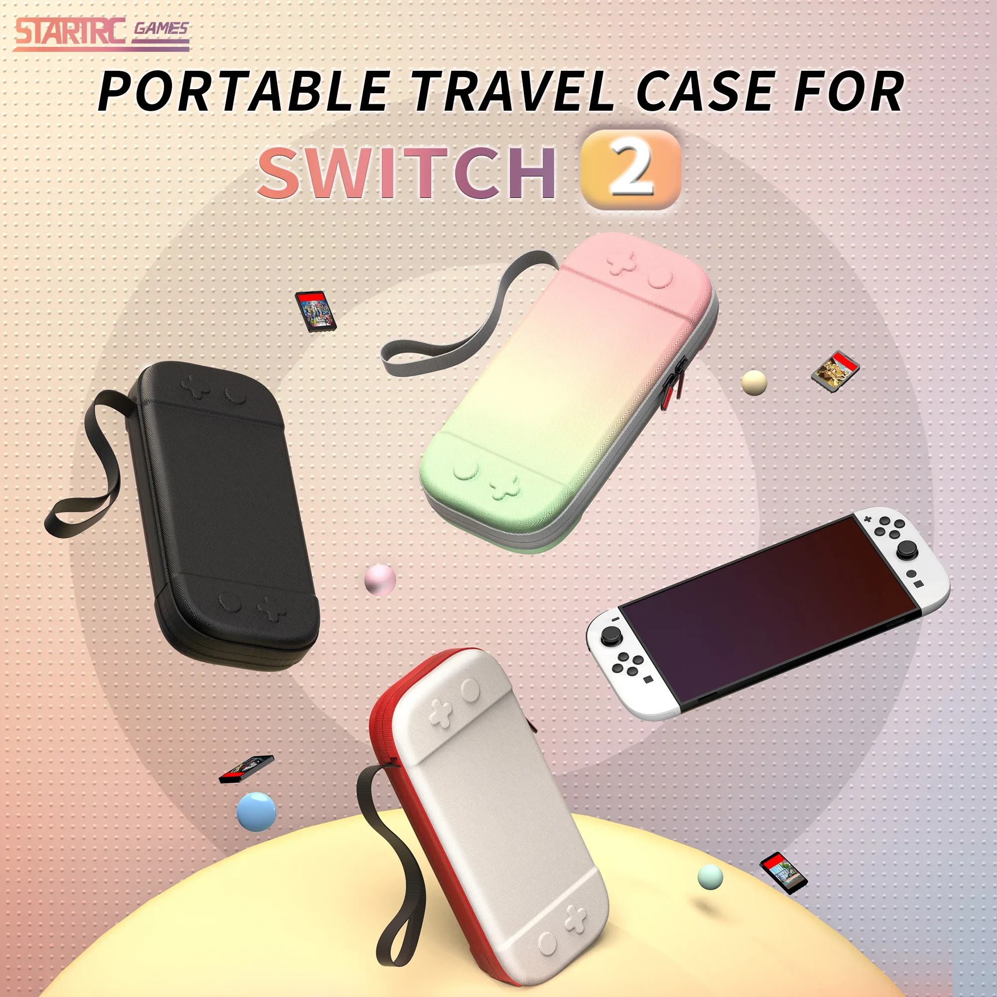 

Carrying Case for 2025 Nintendo Switch 2 Waterproof Hard Shell Protective Storage Hand Bag NS 2 With 12 Card Slot Protect