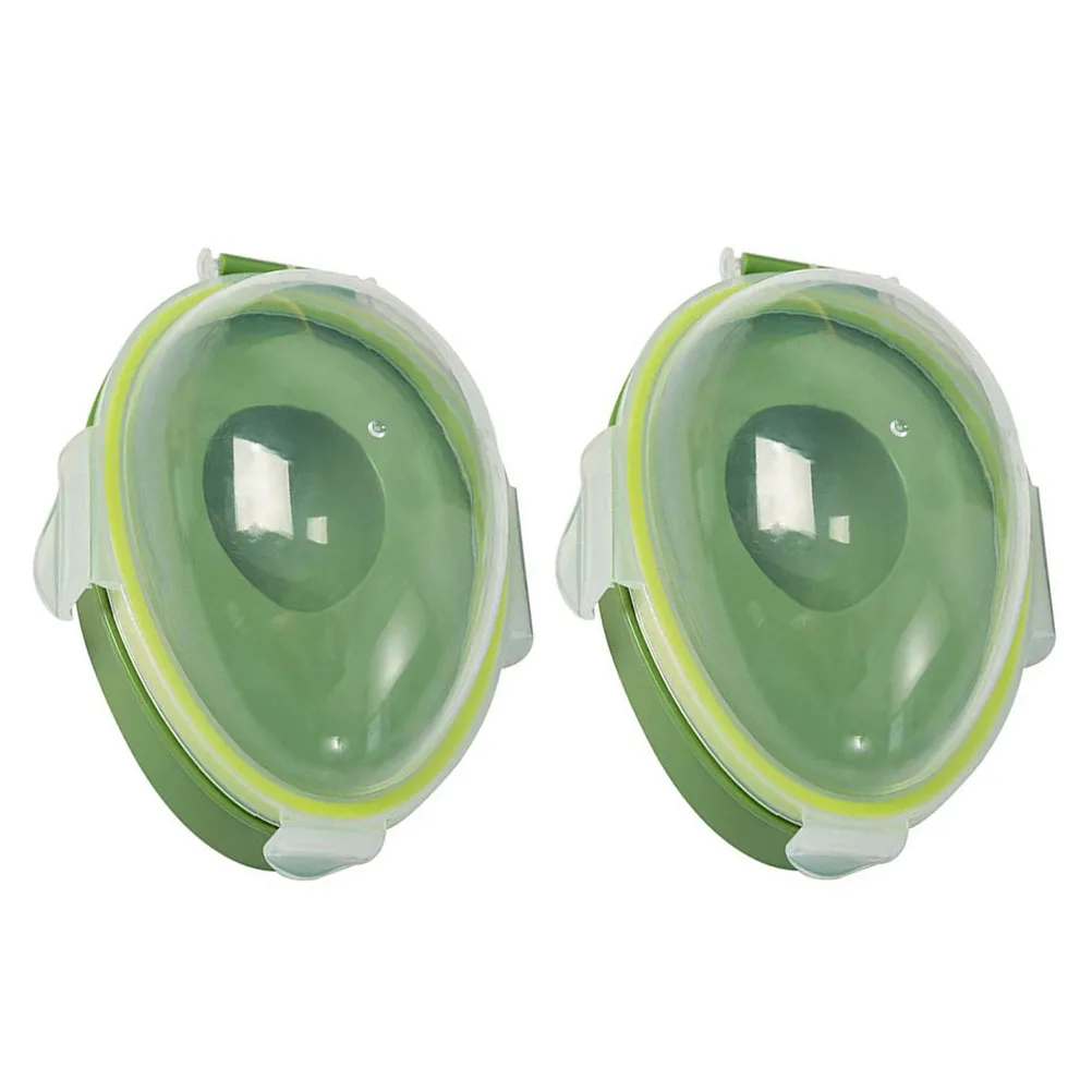 

2pcs Avocado Keeper Container Fruits Crisper Reusable Storage Airtight Saver Transparent Healthy Materials Small Tools Household