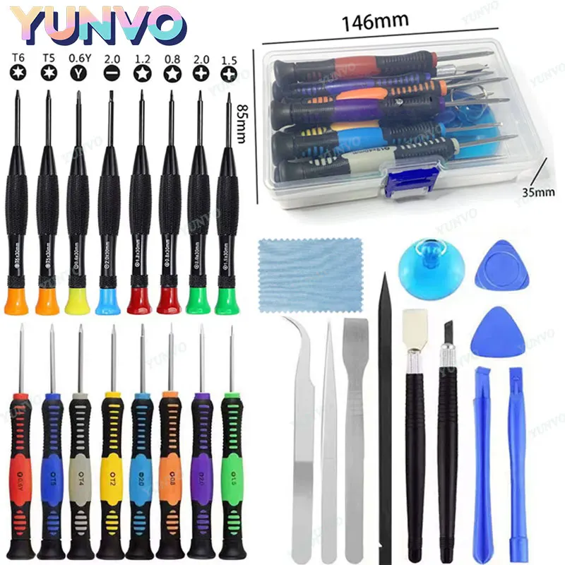 

Moble Phone Repair Tools Screwdriver Set 20 Pieces Phone Repair Tool Small Magnetic Kit with Phillips Pentalobe Torx Opening Pry