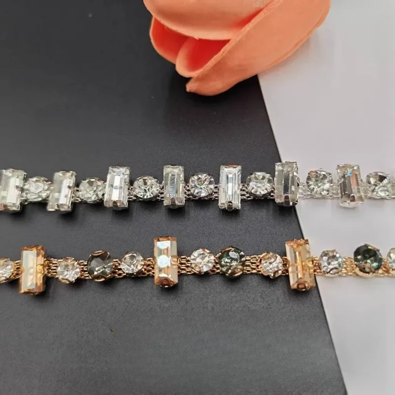 New Fashionable Sparkling Diamond Chain Square Chain DIY Handmade Jewelry Headwear Accessories Clothing Luggage Accessories