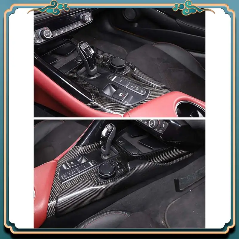 A54P-ألياف الكربون الجافة مركز التحكم الجانب غطاء لوحة التروس الكسوة لتويوتا سوبرا A90 2019-2022 الملحقات #3