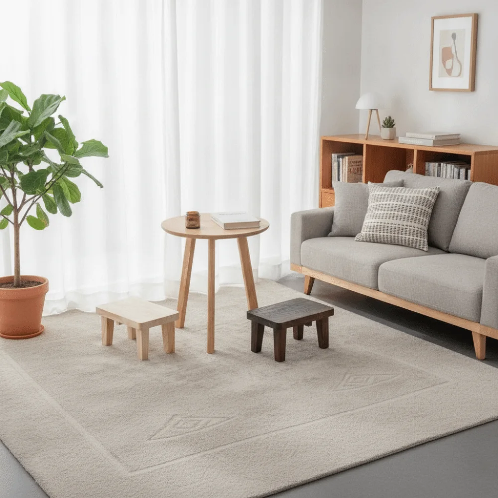 Solid Wood Small Stool Japanese-style Stretched Legs Shoe-changing Stools Multifunctional Large Load