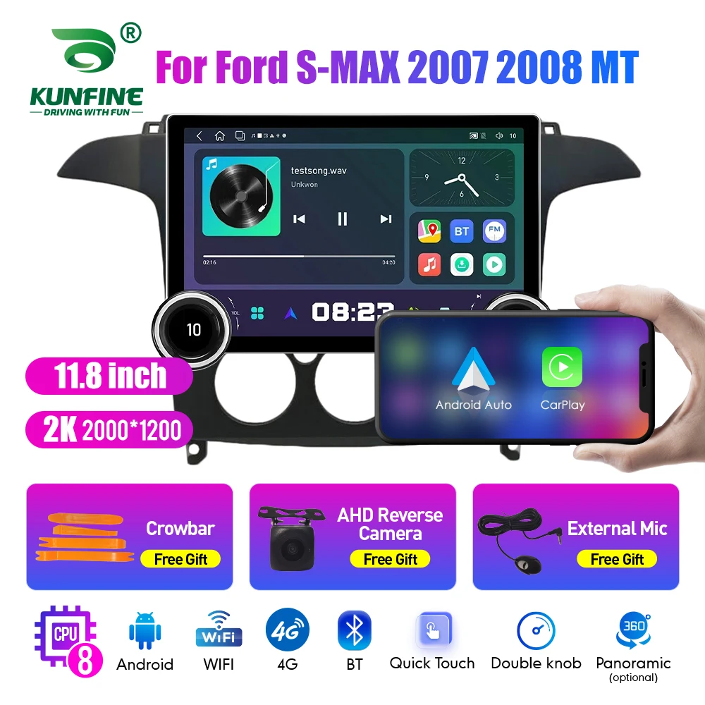 

11.8 Inch 2K Double Knobs 2 Din Car Radio For Honda S-Max 2007-2008 Car Radio DVD Multimedia Video Player Android Auto Carplay