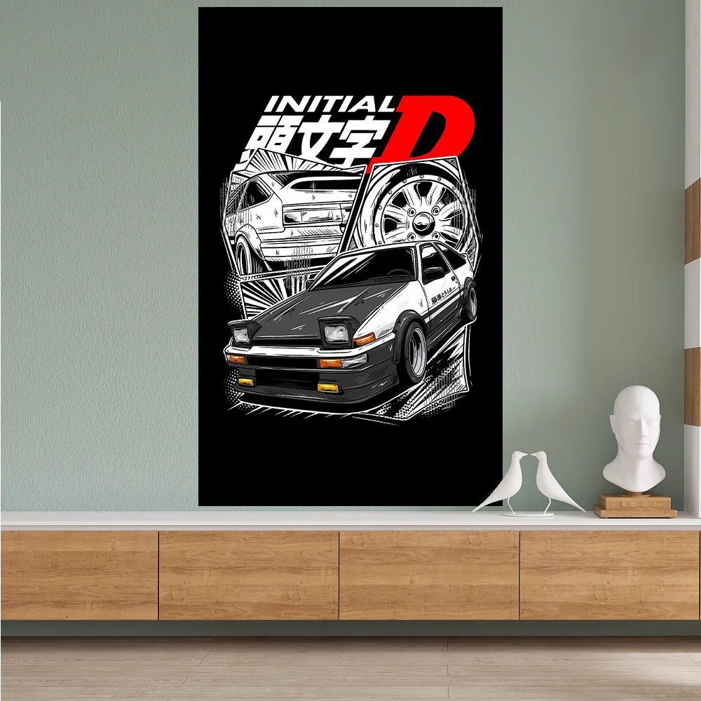I-Initial D Flag Custom Flags for Bedrooms Flaga Advertising Outdoor Decorations Tapestry Bedroom Stuff Home Decor Items Hang