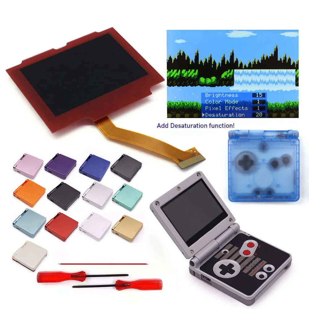 

HISPEEDIDO Ламинированный V5 IPS GBA SP Комплекты ЖК-экранов с подсветкой Встроенный экран OSD FRM Меню БЕЗ ПОТРЯБНОГО разреза Корпус Простая установка