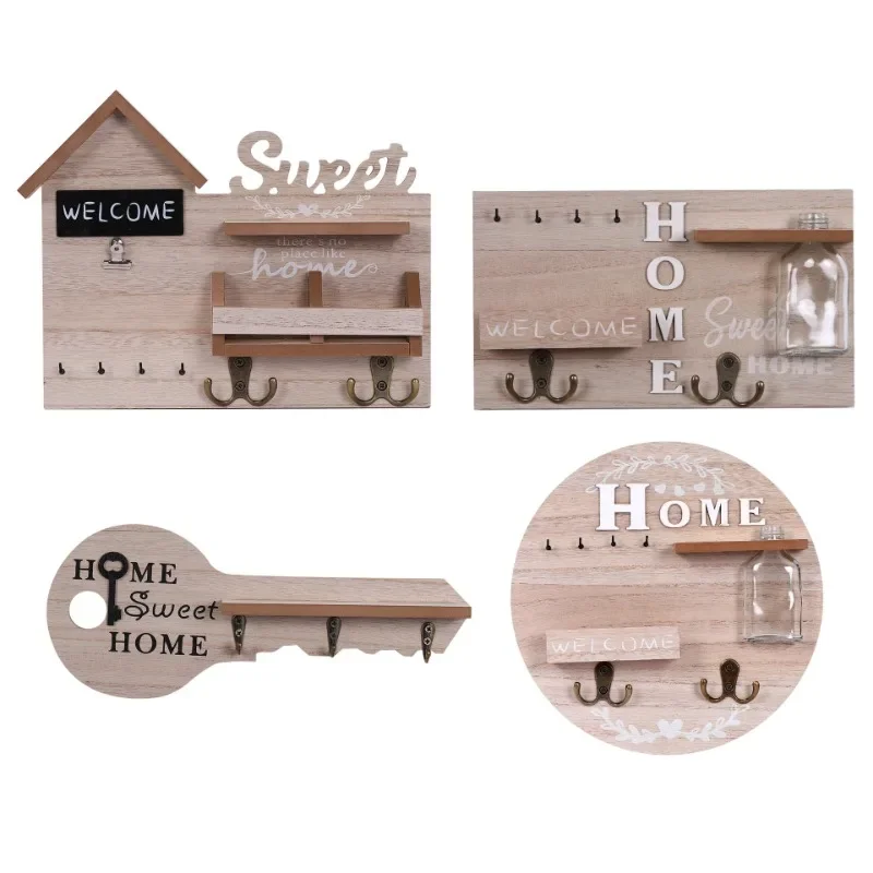 

MDF Wooden Creative Home Wall Decoration Entrance Key Message Board Email Storage Wall Rack Room Decoration