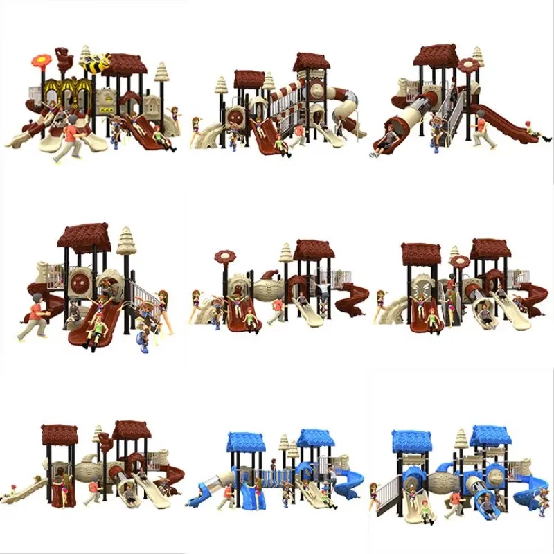 2027 New Design Entertainment Park Outside Plastic Slides Large Amusement EquipmentTheme Park Playground Kid Outdoor