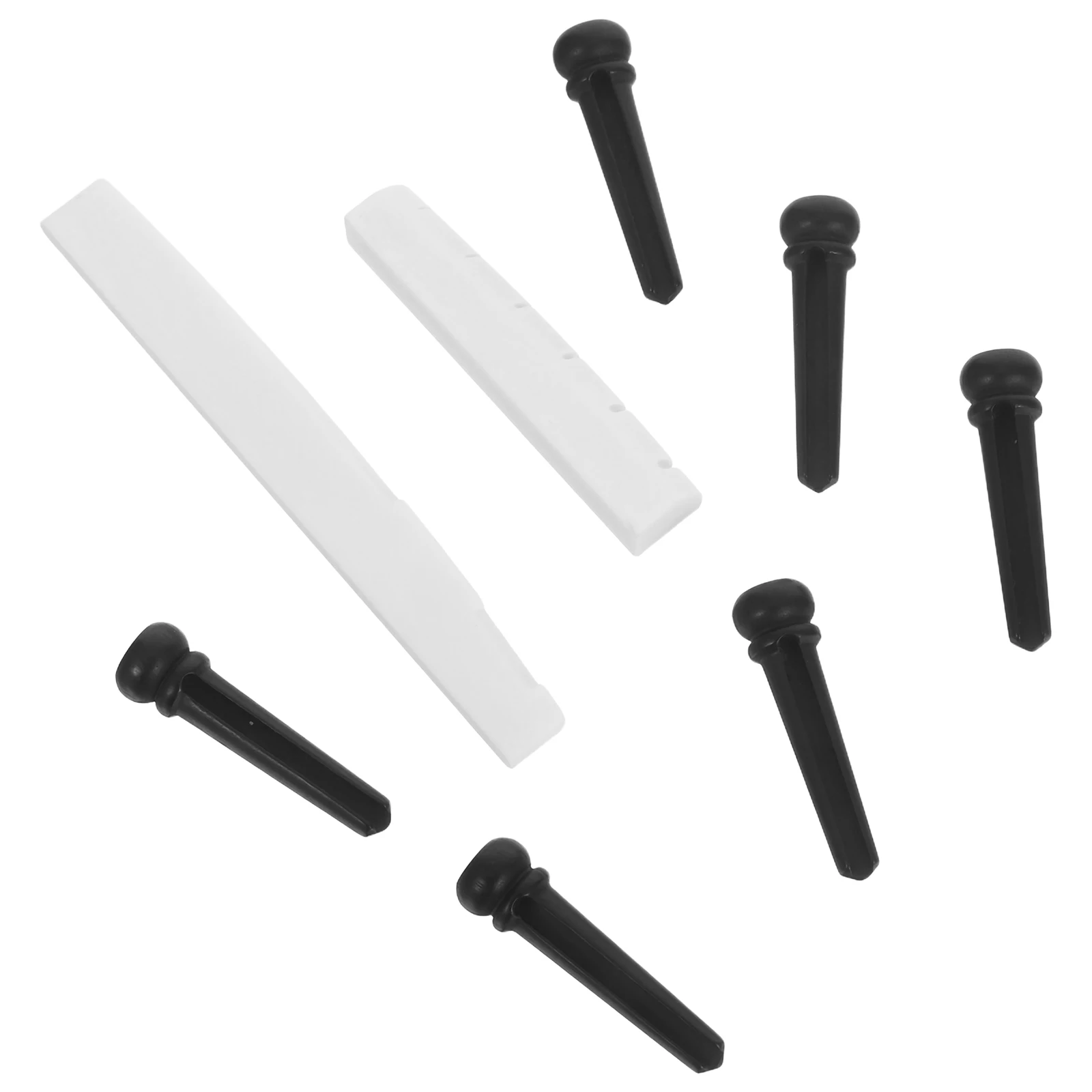 

1Set Acoustic Bridge Pins Ebony Durable Replacement Parts Saddle Nut Pegs Kit Easy Installation Universal Compatibility Guitar