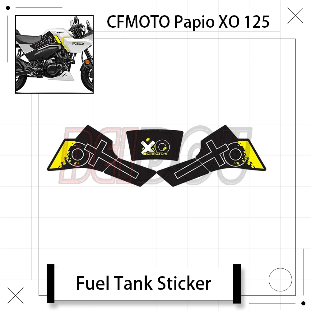 

For CFMOTO Papio XO 125 XO125 Motorcycle Fuel Tank Sticker Armor Sticker Thickened Body Protection Sticker Anti-wear And Scratch