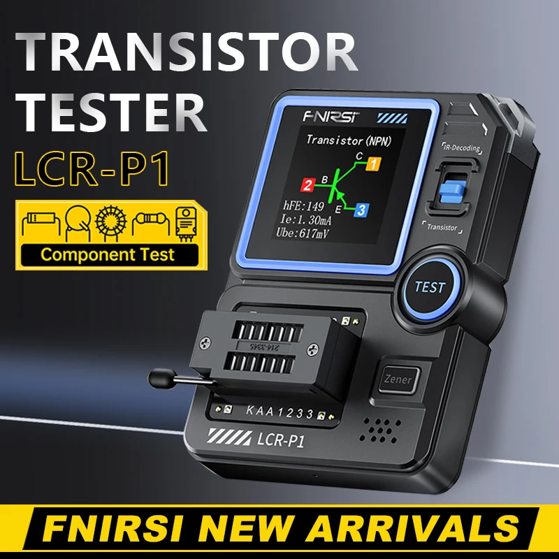 

FNIRSI LCR-P1 Transistor Tester Capacitor Multi-Function Anti-Burn Diode Transistor LCR ESR NPN PNP MOSFET Infrared Tester