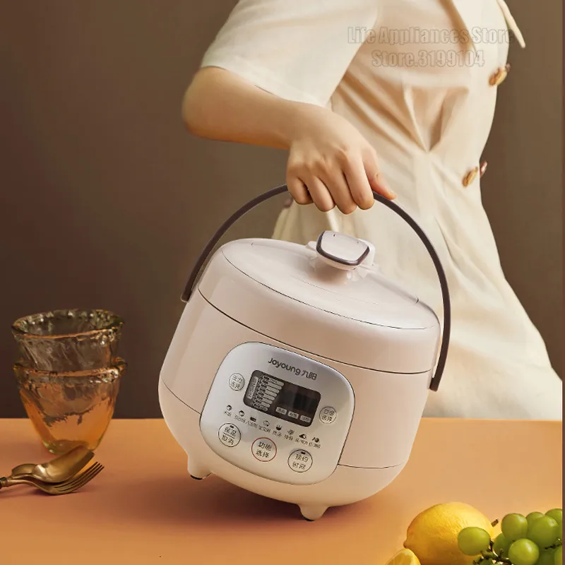 Joyoung Retro Pressure Cooker 70KPa Electric Multifunction Cooking Pot Stew Beef Porridge 2L Non Stick Liner Time Setting 600W