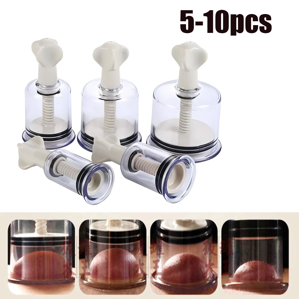 

5-10pcs Rotating Handle Vacuum Body Muscle Massage Cans Suction Enhancer Anti Cellulite Acupuncture Vacuum Cupping