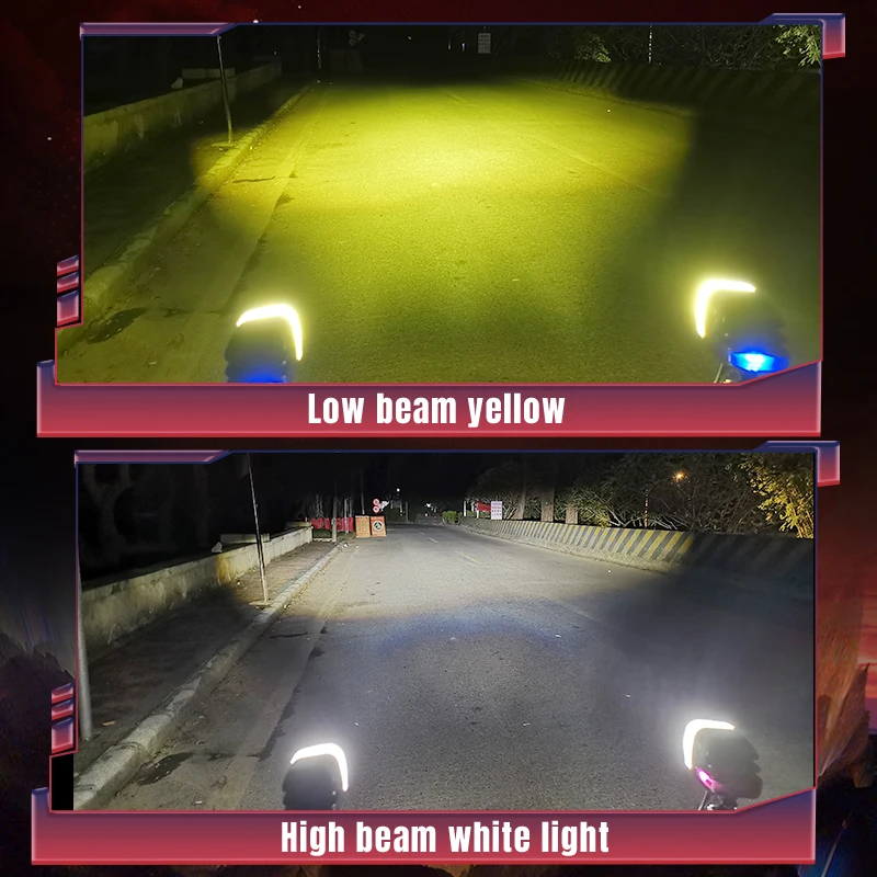 Motorcycle Driving Spotlight LED Fog Lights High Low Beam Colorful Halo Rings DRL With Switches Universal For Trucks ATV SUV 12V