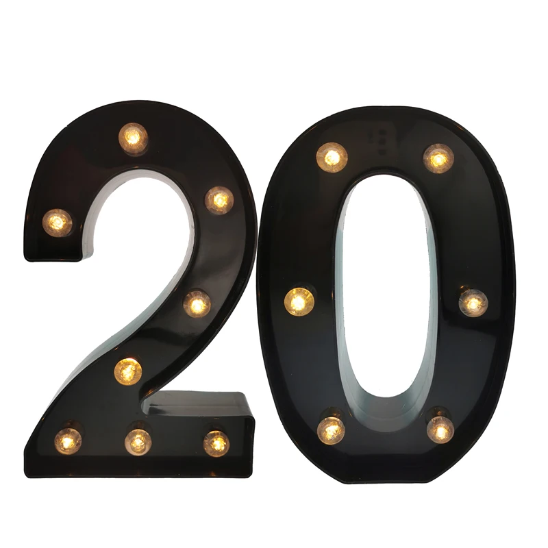 Chicinlife LED Number Light Black 10