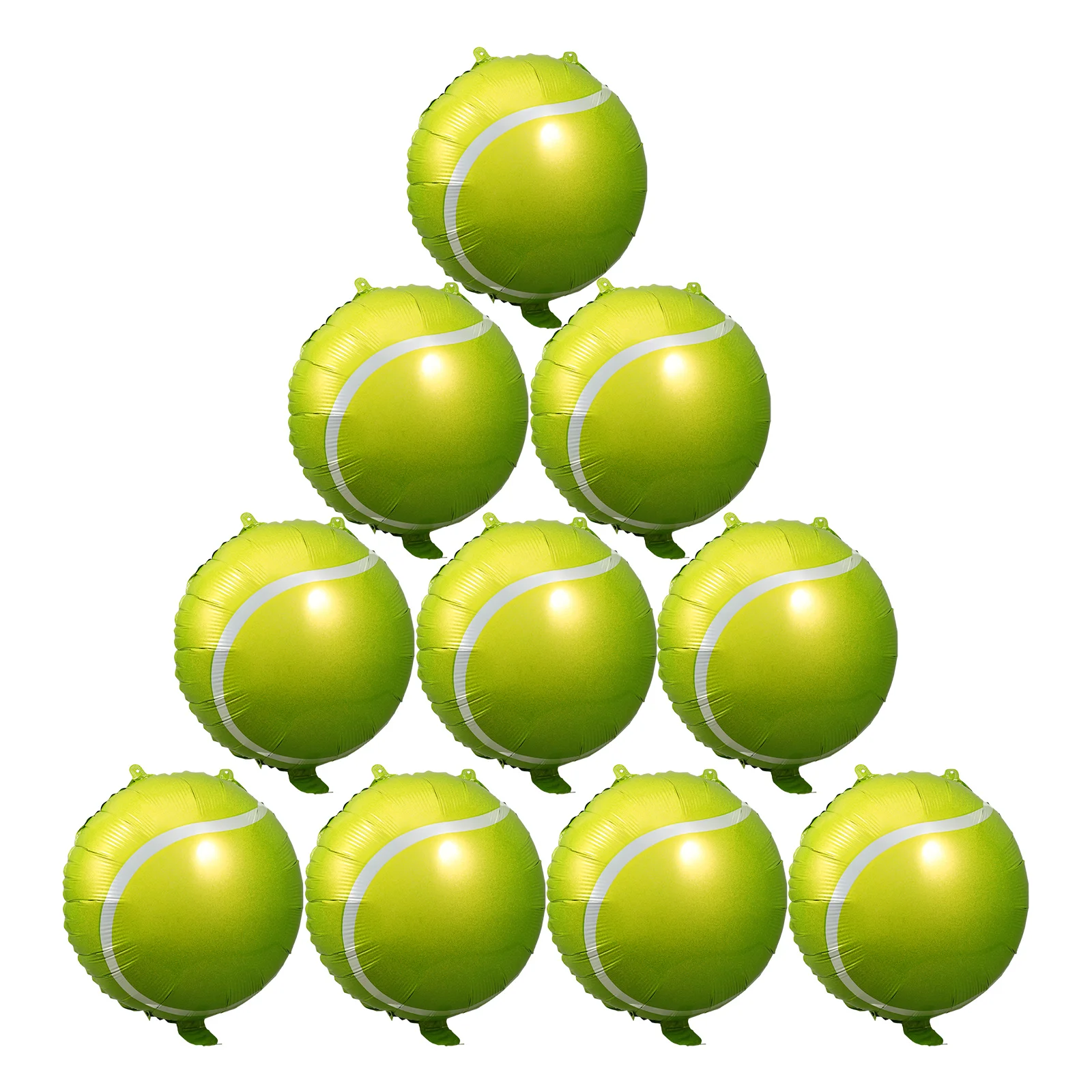 

10 Pcs Tennis Ball Balloons Colorful Aluminum Foil Party Supplies Sports Decorations Birthday Themes Hanging Decor Lightweight