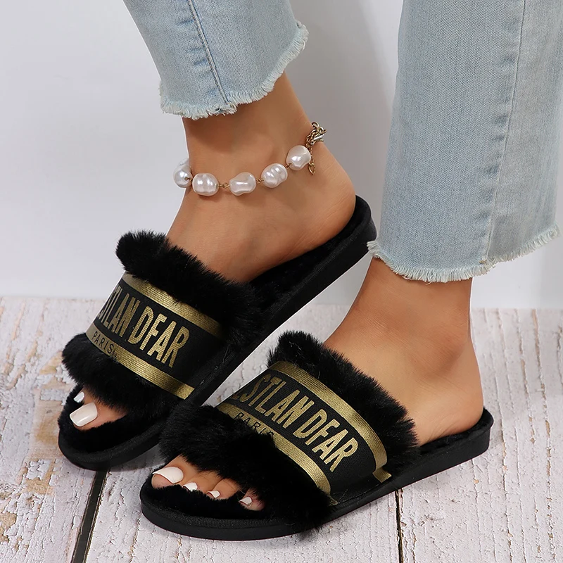 

2025 Women Slippers Fashion Flat Woman Single Shoes Casual Outer Wear Comfortable Slippers Female Outdoor Luxury Slides Women