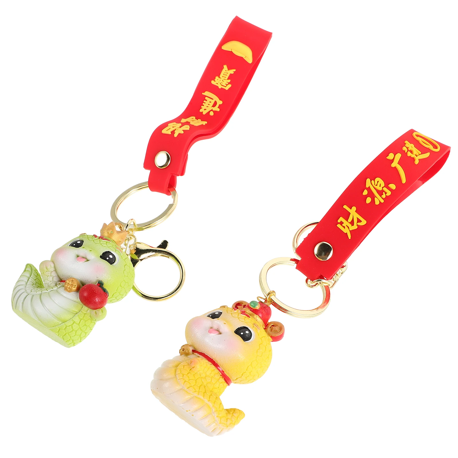 

2 шт. брелок в виде змеи, подвески для кошелька, крутой мужской полимерный китайский новогодний мужской рюкзак