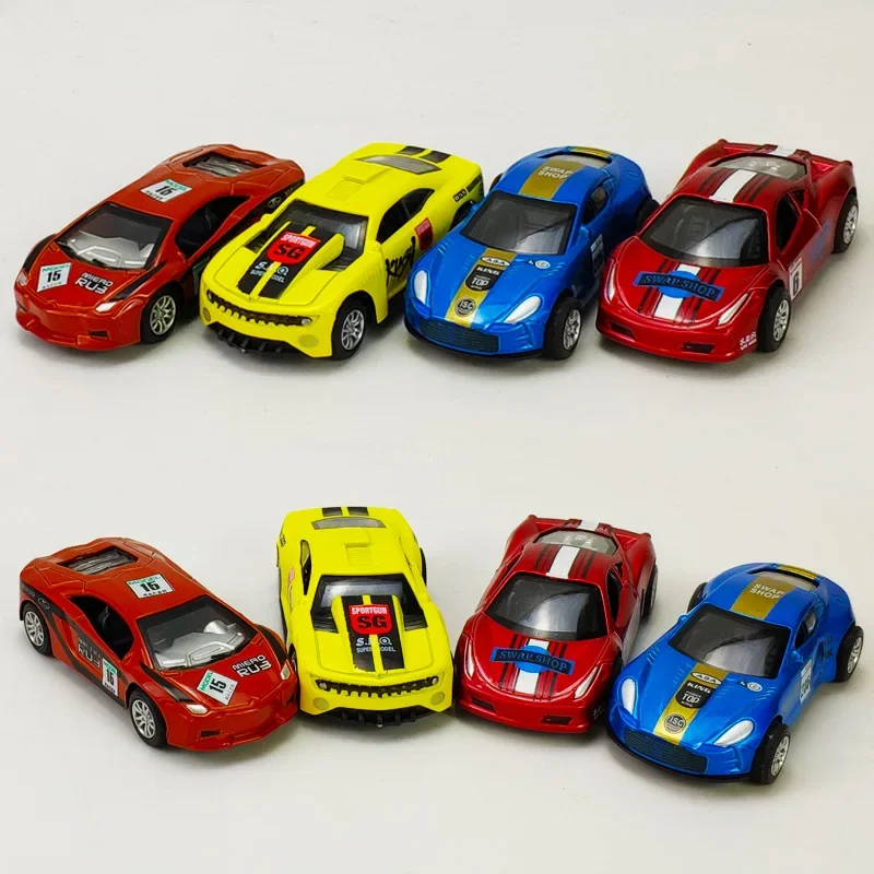 4Pcs Set Todder Car Toy Multi-Style Police School Bus Taxiing Alloy Mini Car Model Kids Pocket Small Durable Car kid gifts