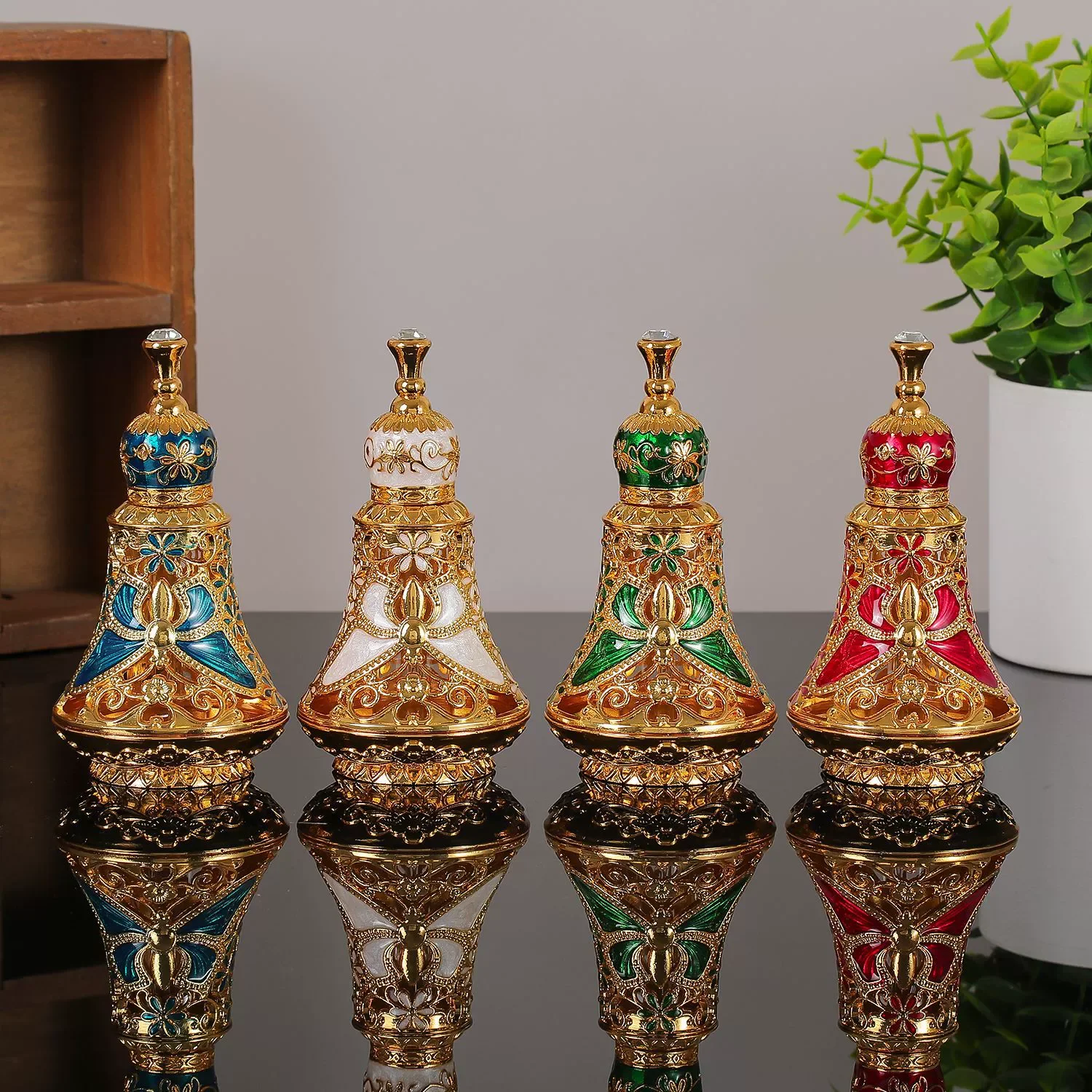 Home Decor Dubai - Arab Dubai Perfume Bottle Enamel Metal
