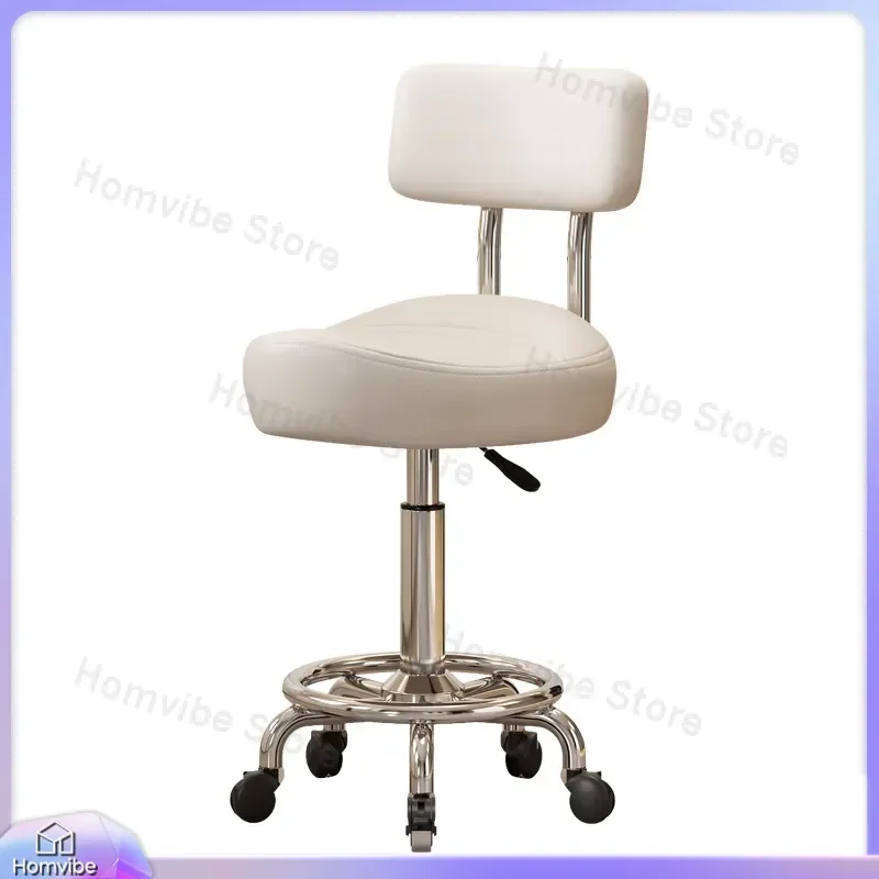 Saddle Chair Beauty Stool for Hairdressing Live Broadcast Universal Wheel Lifting Lowering High Footed Front Desk Barber Bar