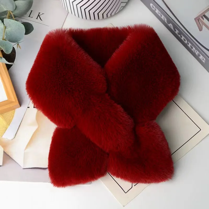 

Грелка для шеи в корейском стиле — утолщенный плюшевый шарф большого размера, универсальный однотонный цвет Easy Cross, теплый зимний аксессуар унисекс