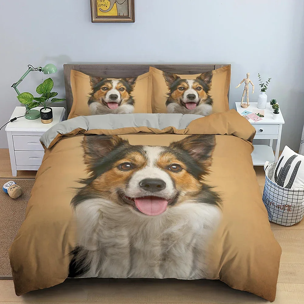 

Cute Dog Animals Pattern Comfortable Duvet Quilt Cover Pillowcase Bedding Set Children Bedroom Decoration Home Textile