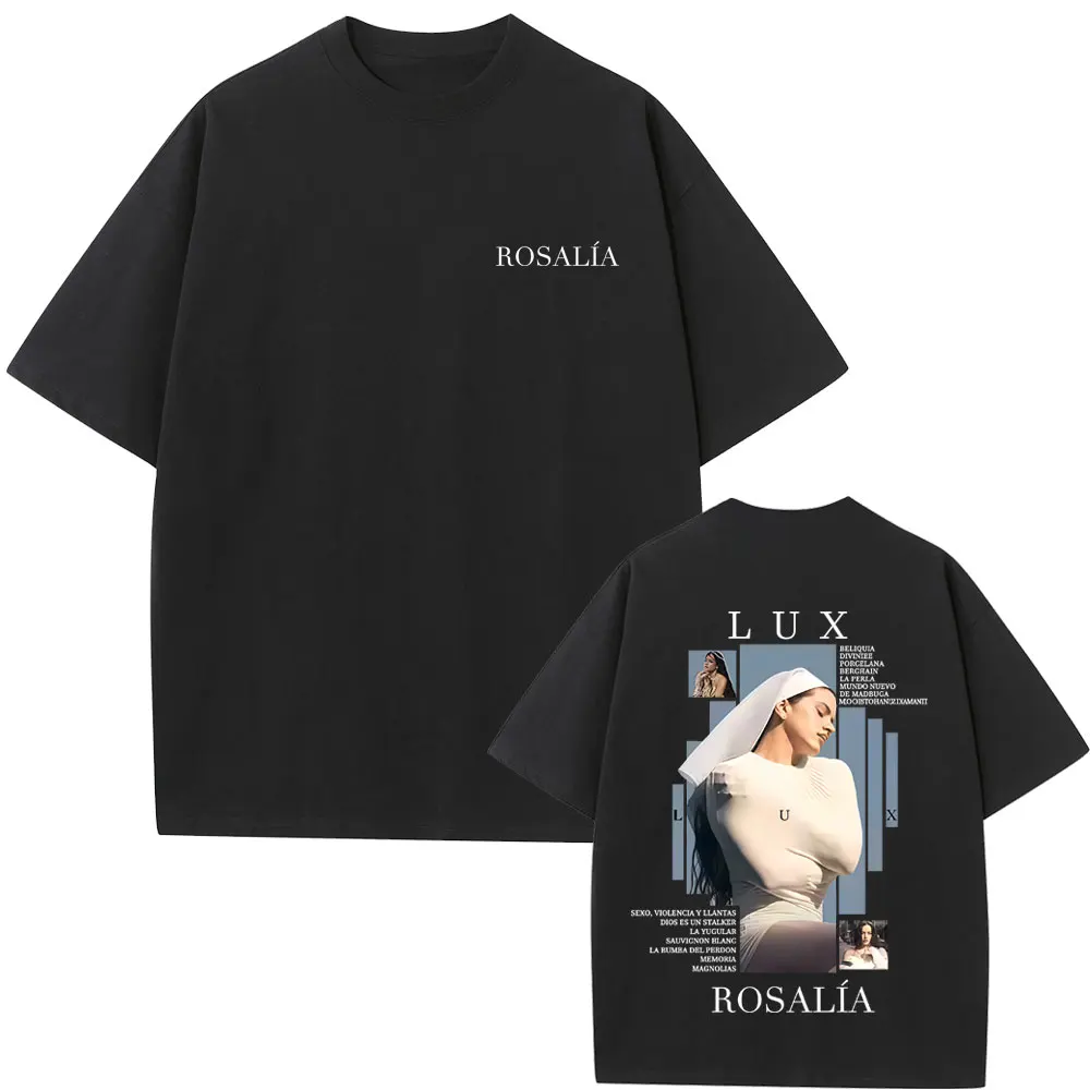 

Rosalia Lux Album Graphic T-shirt Men Women Hip Hop Fashion Pop Music T Shirt Male Casual Oversized Short Sleeve Tops Streetwear