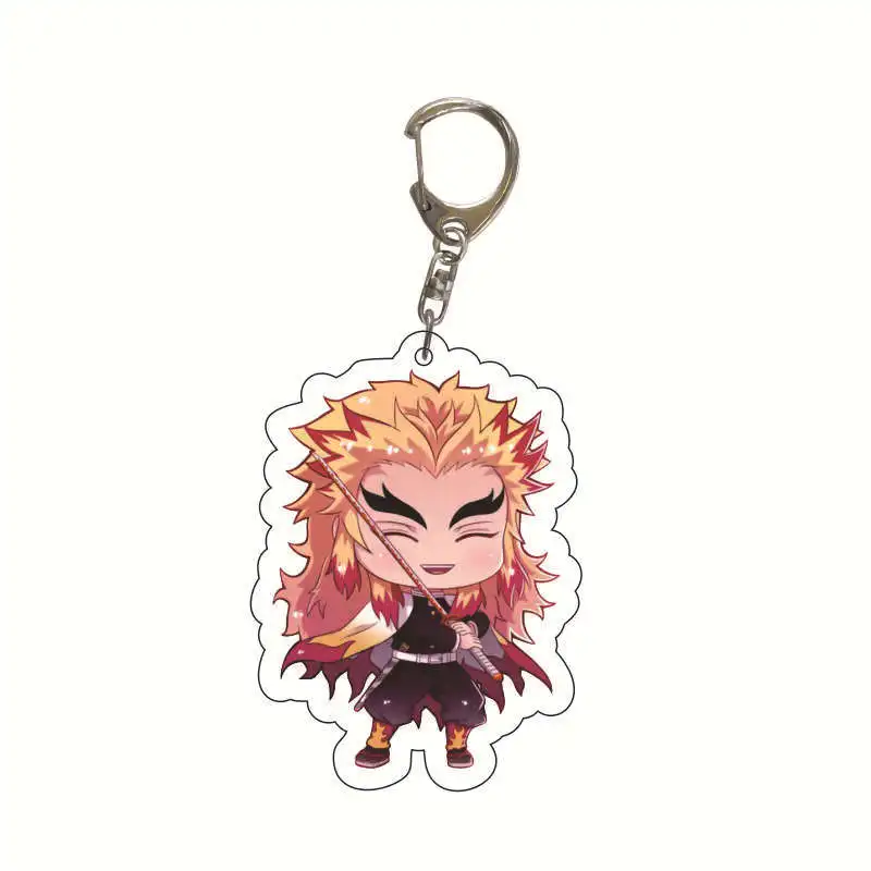 شيطان القاتل أنيمي سلسلة مفاتيح مصنوعة من الأكريليك كامادو تانجيرو Nezuko Agatsuma Zenitsu حقيبة طالب قلادة ساحرة تأثيري اكسسوارات هدية #2