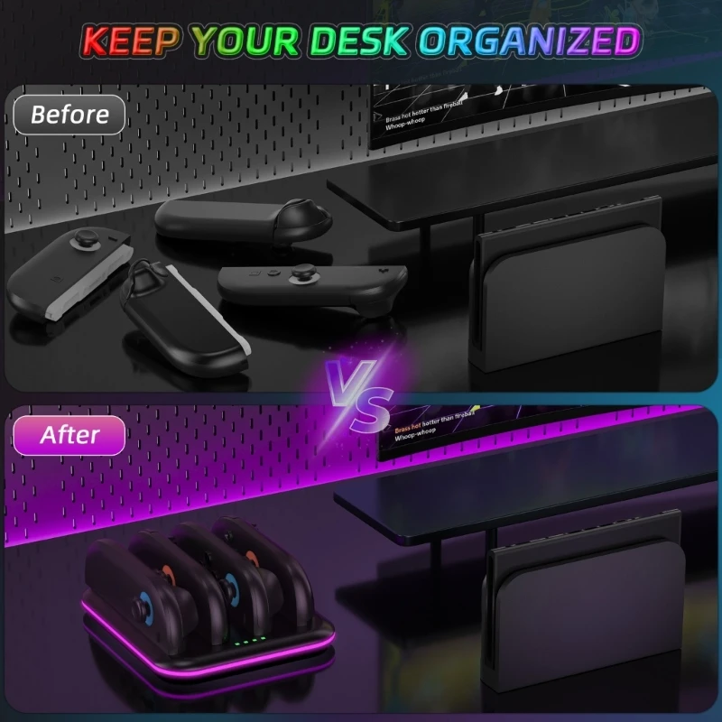 Q5WA Charging Base Rack para controladores simultâneos 4 distribuição corrente inteligente e iluminação