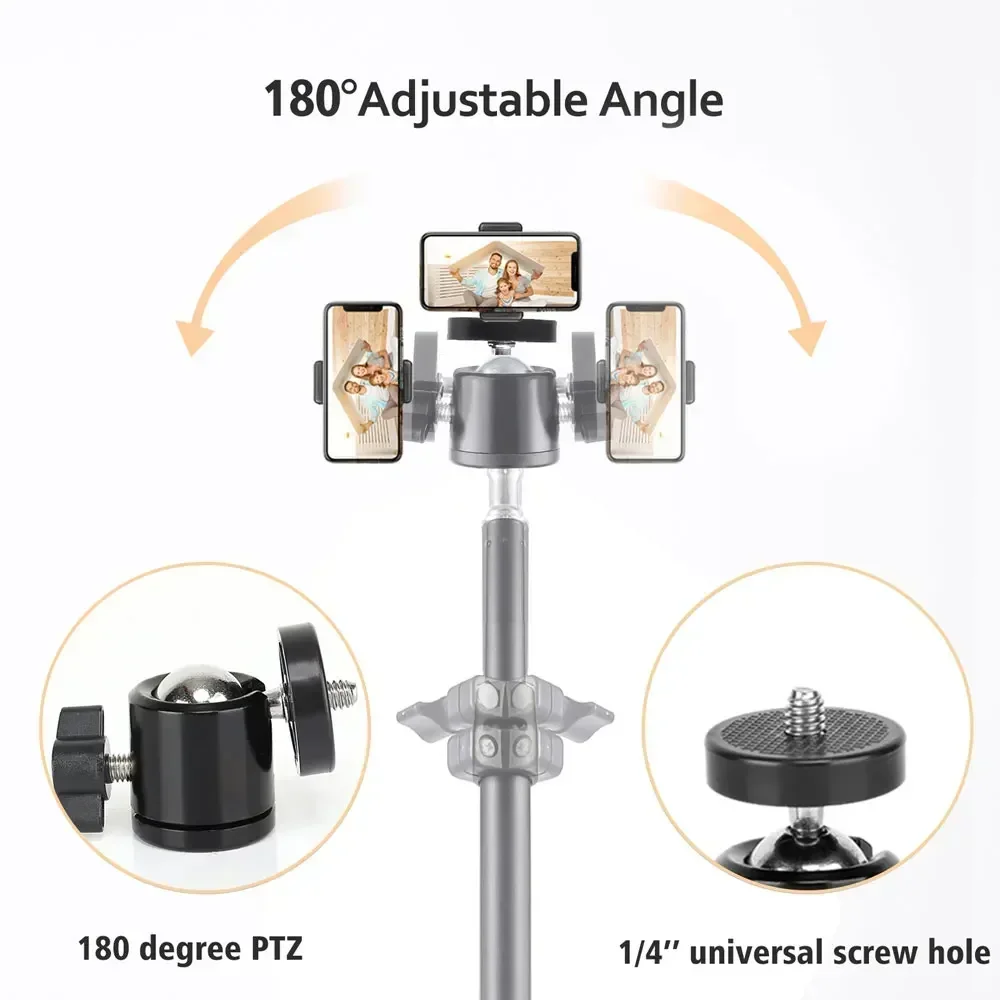 UEGOGO 190 ซม.ขาตั้งกล้องขาตั้งกล้องขาตั้ง Selfie Stick 1.9 M ขาตั้งโทรศัพท์มือถือผู้ถือโทรศัพท์มือถือการถ่ายภาพพร้อมคลิปมัลติฟังก์ชั่น