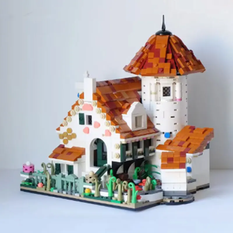 Spot small particle MOC street view gingerbread house puzzle da costruzione modulare ornamenti giocattolo creativi fai da te 1721 pezzi regalo