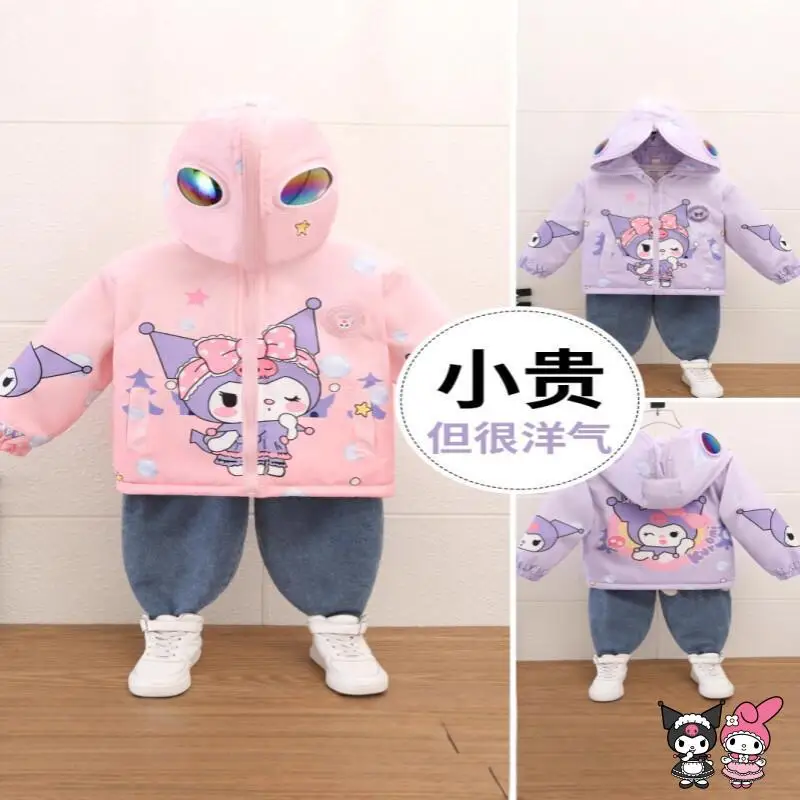 

Sanrio Hello Kitty куртка для девочек в западном стиле с героями мультфильмов для детей Kawaii Y2K повседневная детская одежда в стиле аниме уличные куртки для детей