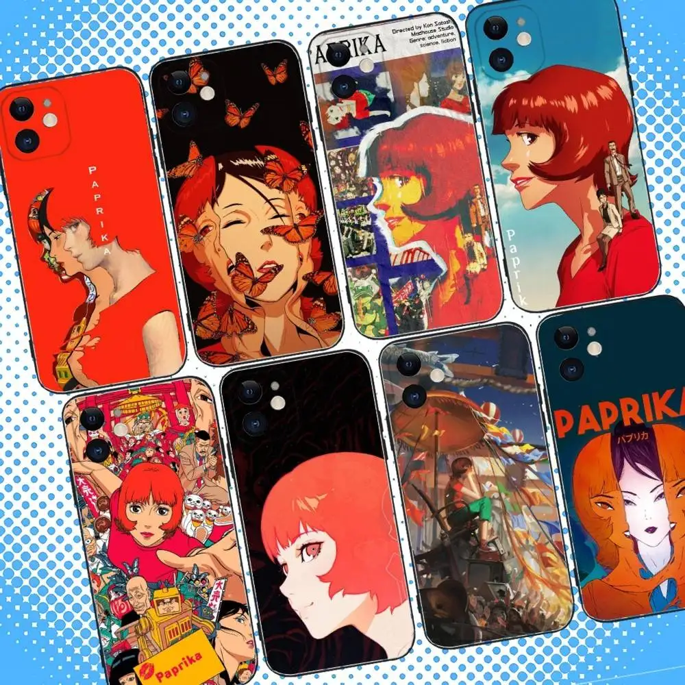 Funda de teléfono P-Paprika Anime para iPhone 17,16,15,14,13,12,11,Pro,Max,Plus,Air,X,XS,XR,SE,8,7,Mini,funda negra suave