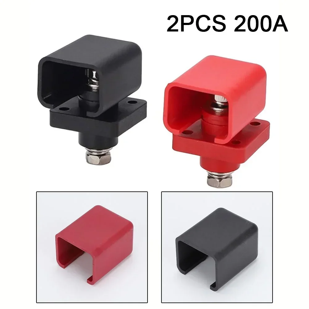 2pcs 200A DC500V Lithium Battery Terminals High Current Energy Storage Copper Terminal Battery Connector Terminal Block