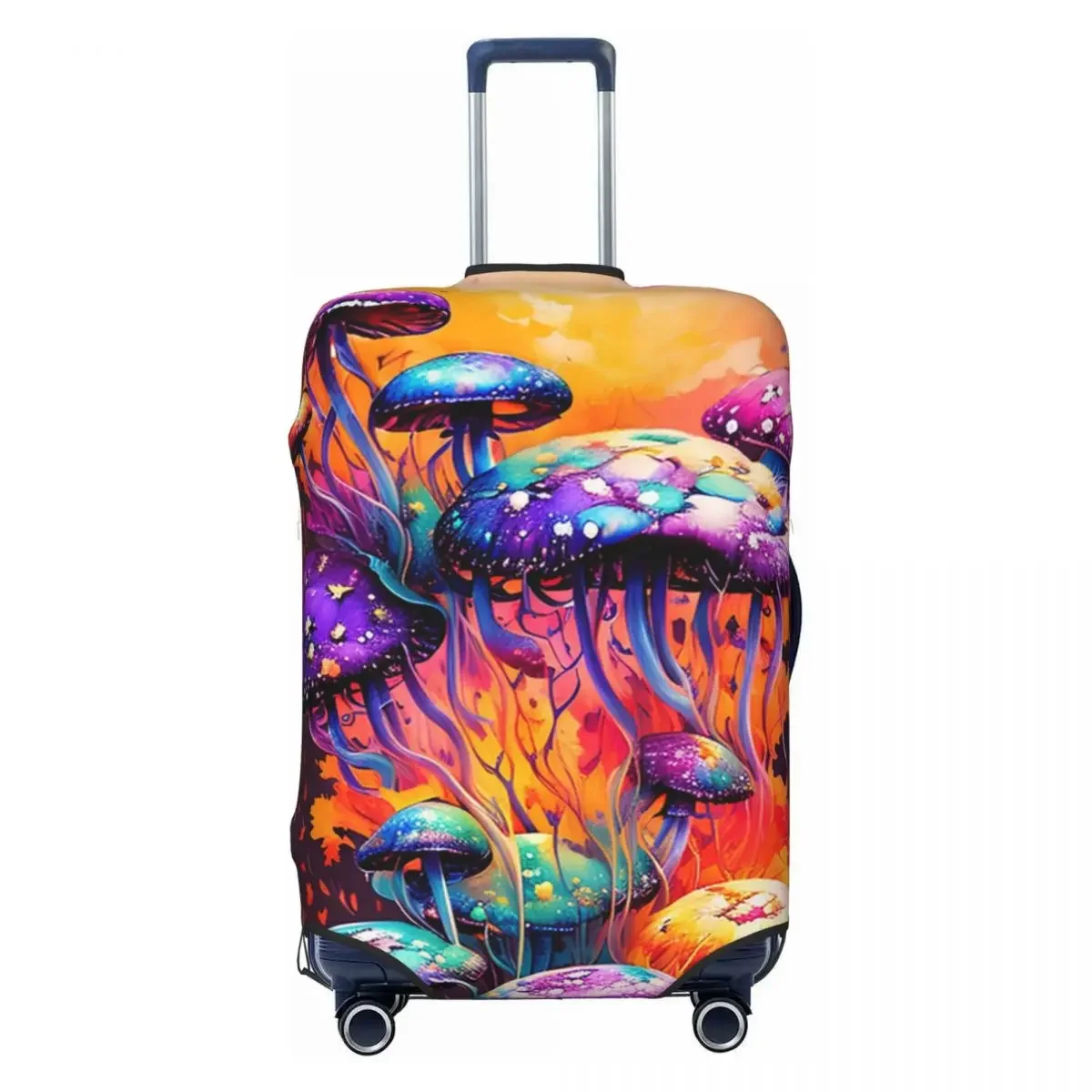 Mushroom Color Suitcase Cover Cute Plant Scary Business Protector Flight Strectch Luggage Supplies